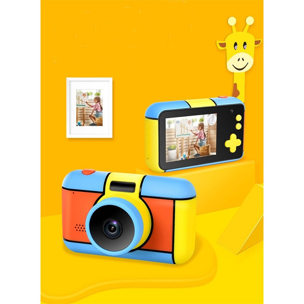 Kinder Digitale Mini Cartoon Kamera Kinder Video Kamera Kreative Geburtstag 2,4 zoll IPSQ full view HD bildschirm Front LED flash