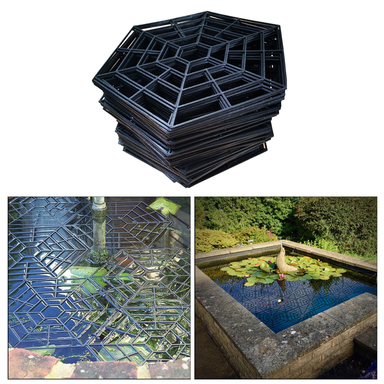 20pcs Plastic Fish Guard Grid Protective Guard Netting Lightweight Pond Protector Floating Net Cover Home Yard