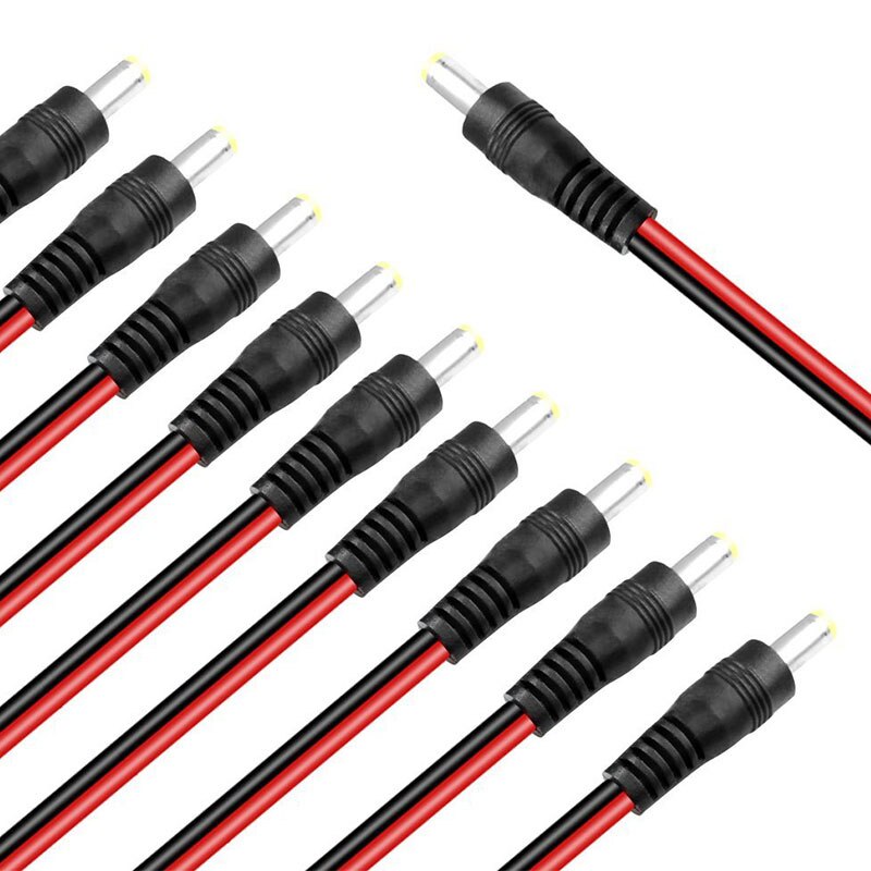 20PCS 5.5X2.1mm DC Power Plug Male And Female DC Connector Pigtail Plug Wire Cable for CCTC Camera System Accessories