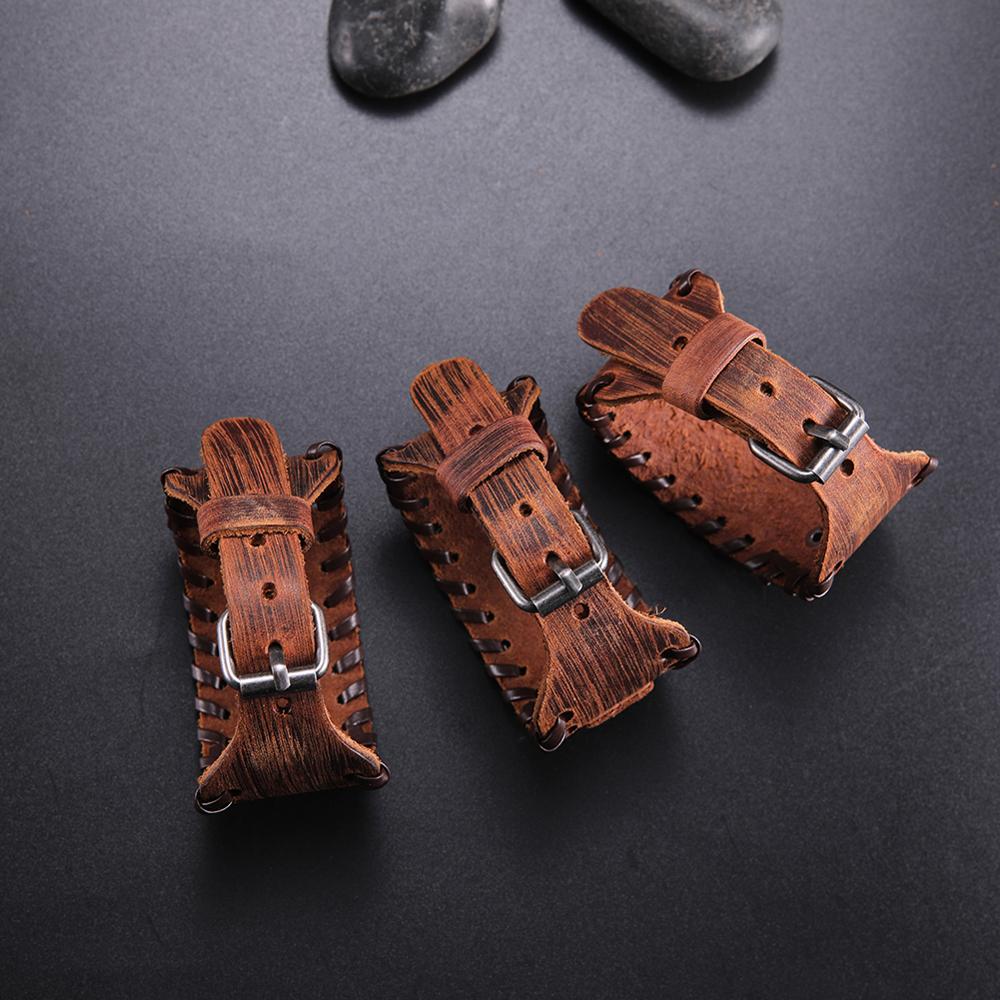 LIKGREAT Vintage Charm Wide Leather Bracelet Men Punk Braided Rope Alloy Cuff Bangle Male Wristband Viking Bracelet Mens Jewelry