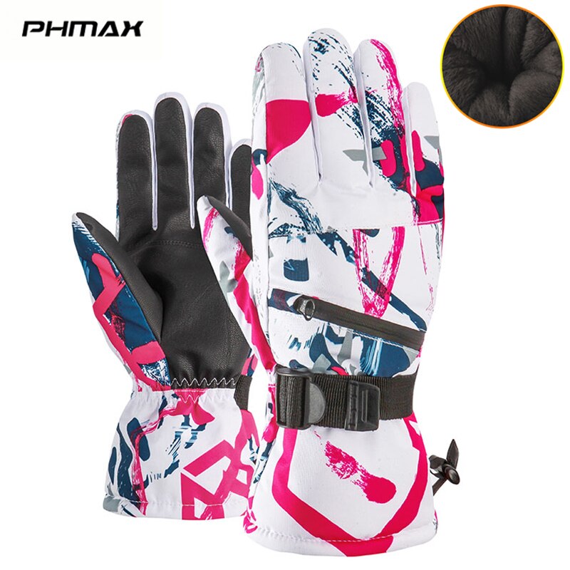 Phmax luvas de esqui dos homens inverno à prova de vento luvas de snowboard feminino lã térmica mais quente luvas de patinação tela sensível ao toque à prova dwaterproof água: NM-ZPST-21003 / S