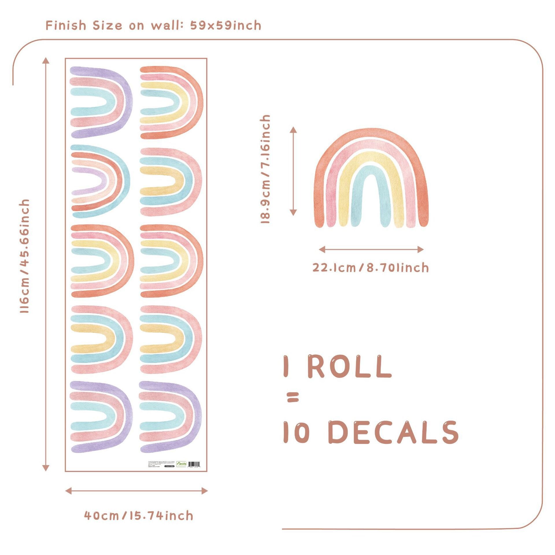 Babykamer Muurstickers Aquarel Regenboog Grote Size Muurstickers Kinderen Kinderkamer Nursery Home Decoratie Vinyl Pvc Decals: LGWS128M