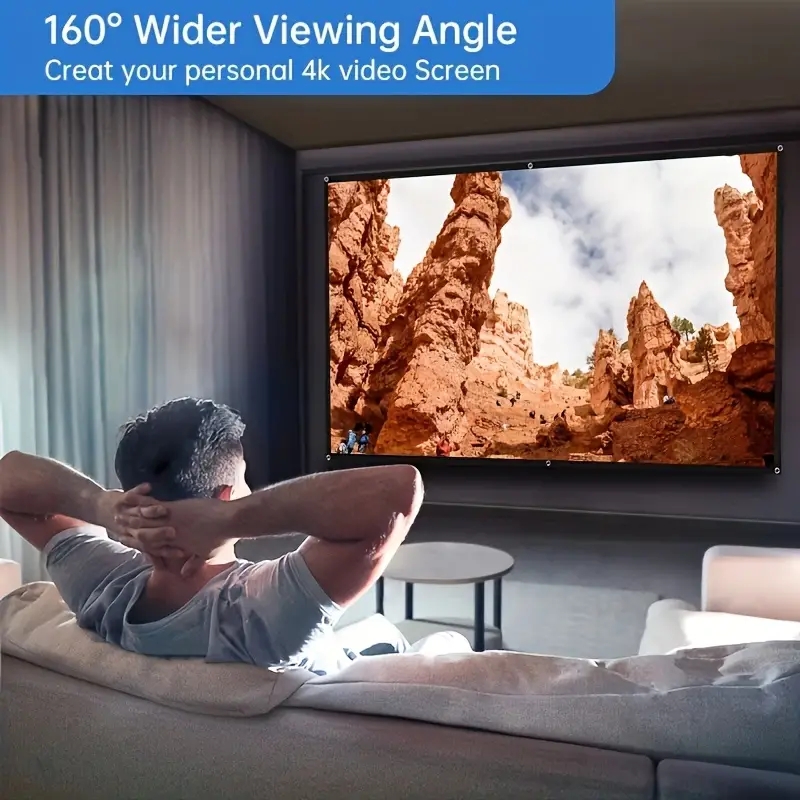 Simple wall mounted projection soft screen foldable outdoor camping entertainment movie screen high-definition washable 16:9