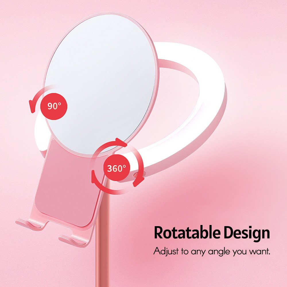 LED Ring Light Makeup Lighting with Stand Big Mirror and Cellphone Holder Soft Beauty Light Effect Ringlight for Video Live
