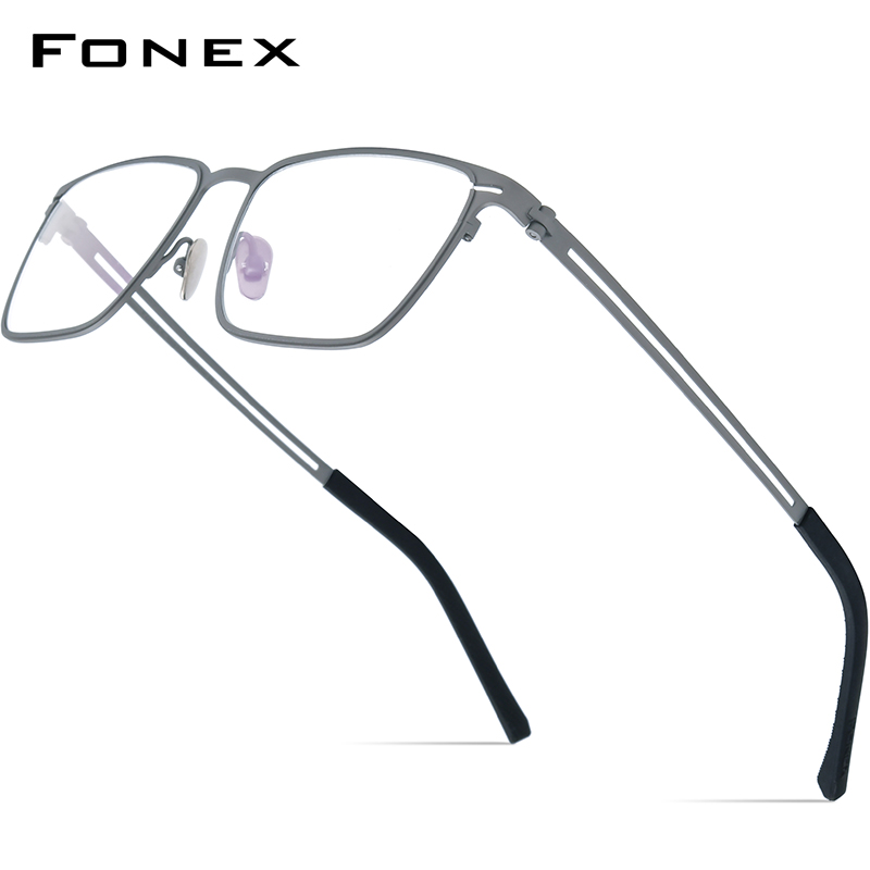 Fonex acetat titanbågar herr märke fyrkantiga retroglasögon ultralätta glasögon japanska glasögon mrx 8827: Orange