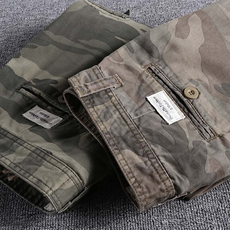 Style américain camouflage salopette hommes de Leggings amples hommes sport décontracté sarouel pantalon multi sac pantalon 0316