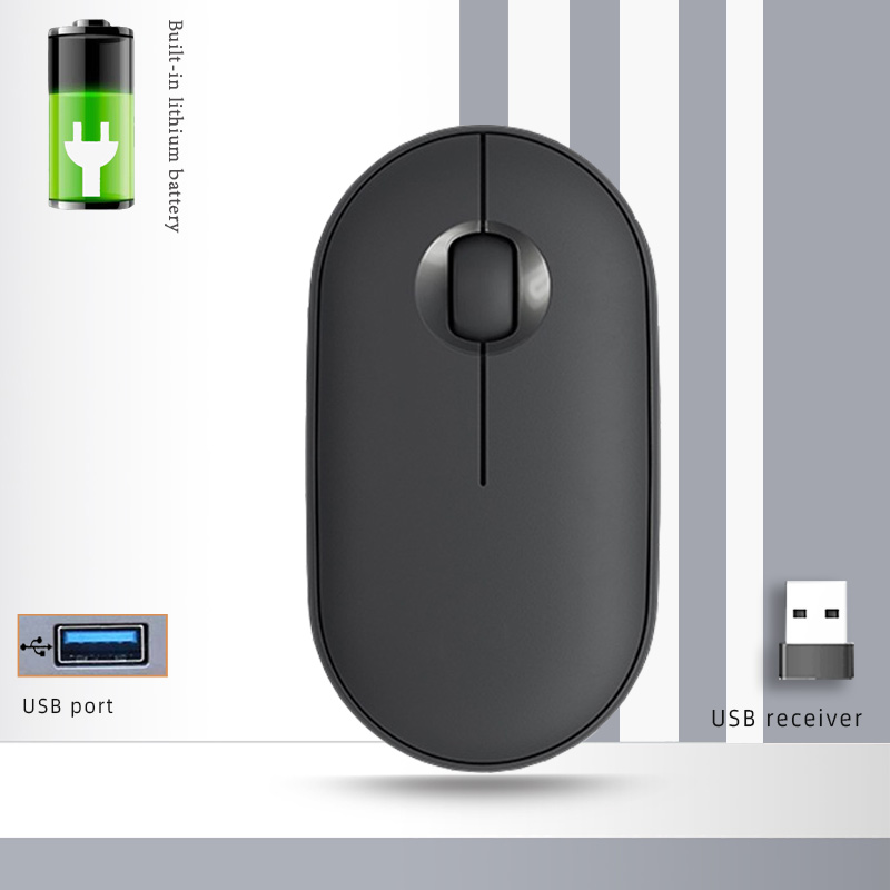 Bezprzewodowa mysz Bluetooth dla Apple Macbook Air Xiaomi bezprzewodowa mysz do ładowania wycisz komputer stacjonarny akcesoria do laptopów biurowych: Wireless Black
