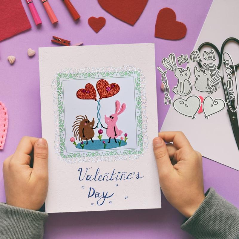 NEUE Liebe Igel Handwerk Metall Schneiden Stirbt Dekoration Sammelalbum für DIY Scrapbooking Geburtstag Hochzeit Gruß Karte, Der