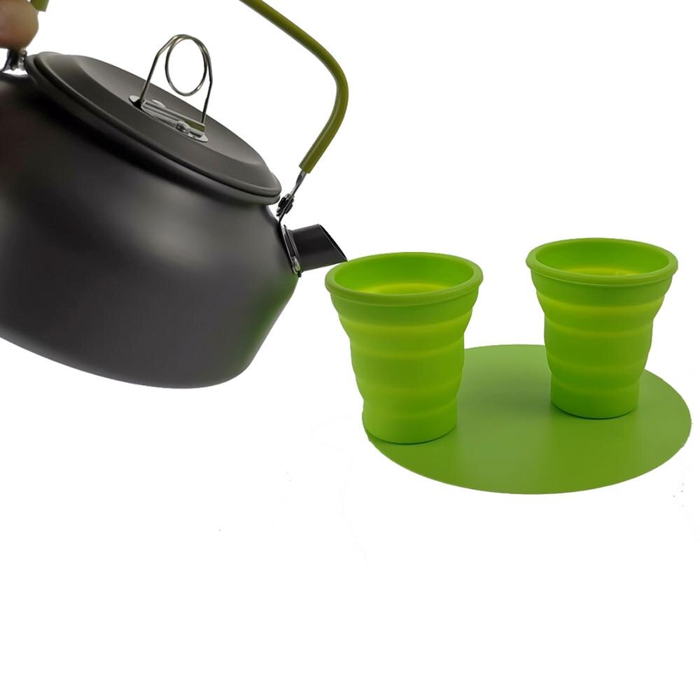 Camping kokkärl set utomhus aluminium matlagning set vattenkokare pan gryta resa vandring picknick grilla porslin utrustning turism