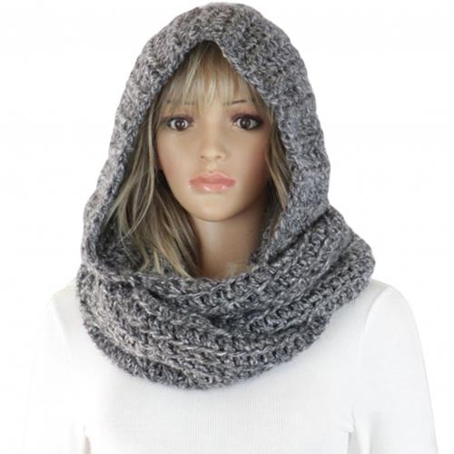 Free Knitted Hooded Scarf Pattern