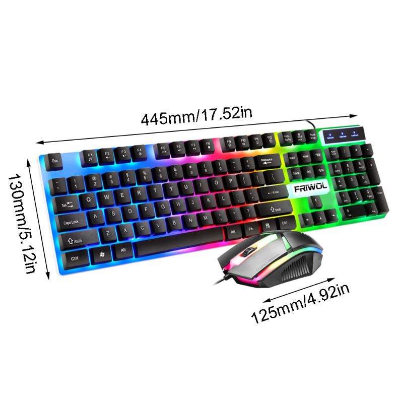 Tastatur Maus einstellen Spiel verdrahtet Maus Kühlen Bunte Beleuchtete Tastatur Für Heimat Sekretariat
