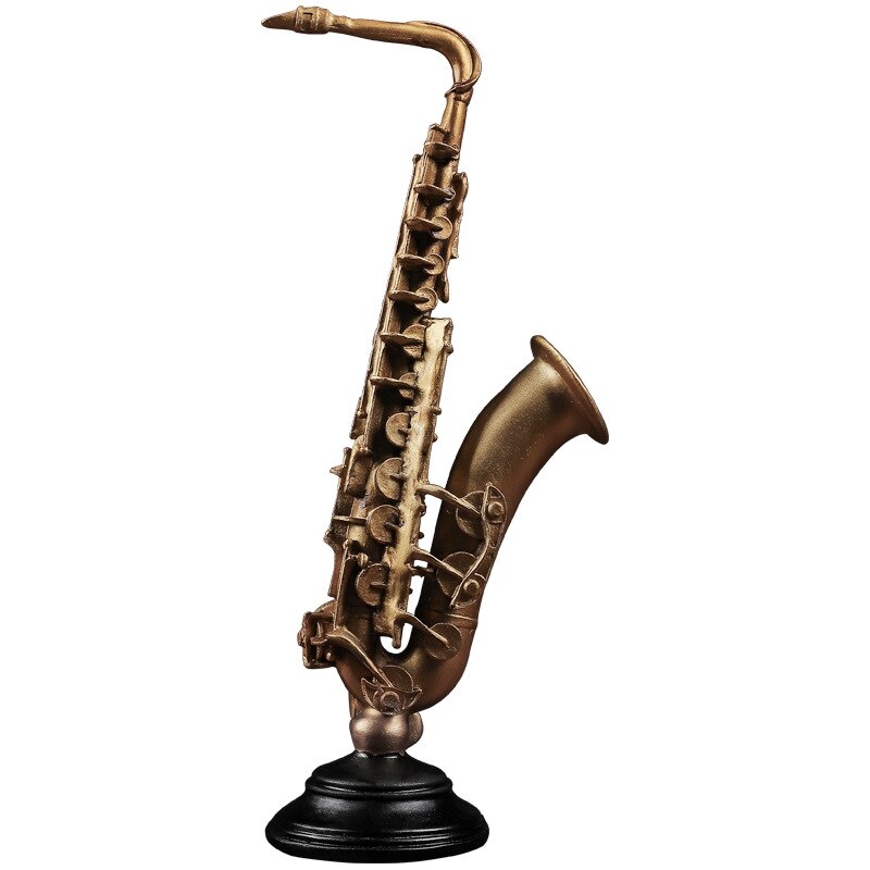 Noordse vintage viool saxofoon model ornamenten muziekinstrument standbeeld huisdecoratie woonkamer sculptuur moderne kunst ambachten