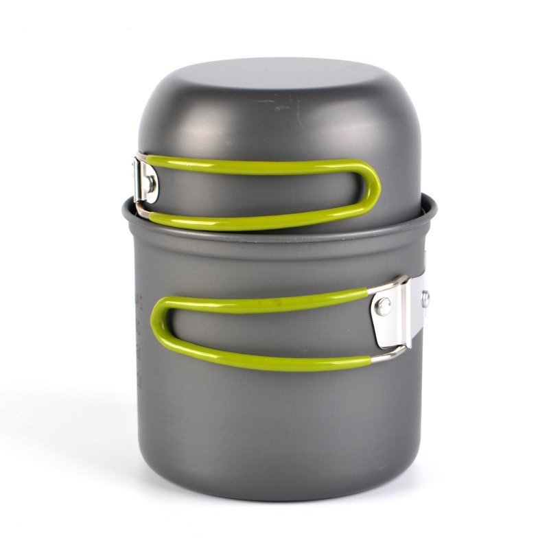 Ultralätt camping kokkärl redskap utomhus porslin set vandring picknick backpacking camping porslin krukpanna 1-2 personer: Default Title