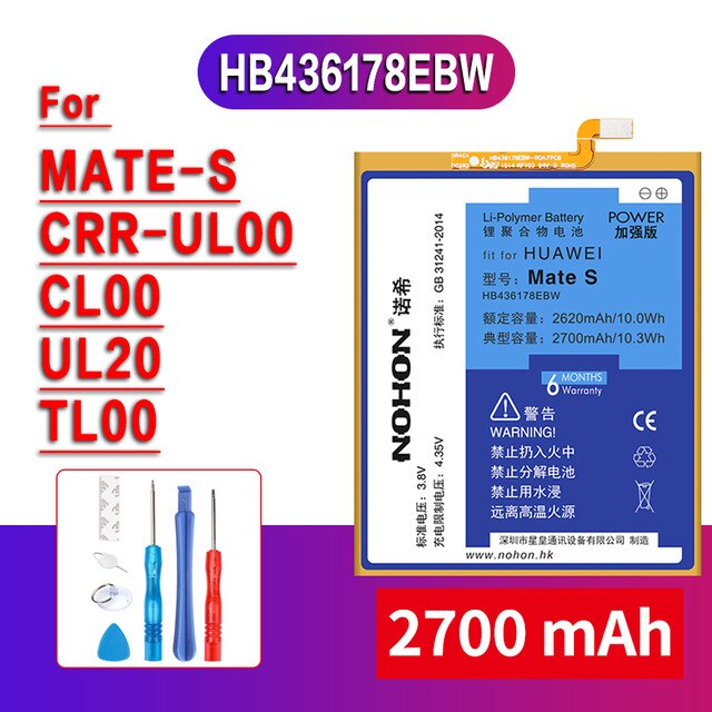 Batería Original para Huawei P9 G9 P8 Lite P10 Honor 10 9 8 7X 7 6X 6 Plus 5X 4X V10 Play Nova 3 Mate 7 8 9 S, batería de reemplazo: Mate S