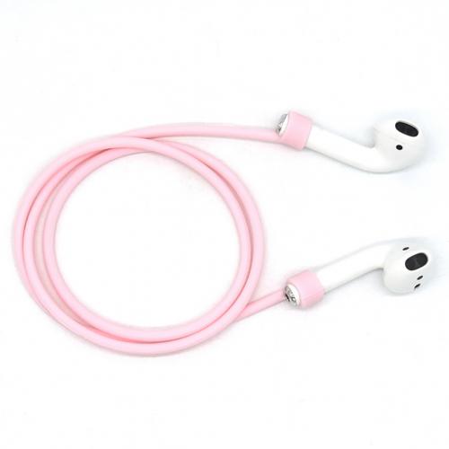 Durable Soft Silicone Neckband Anti-lose Cable Lanyard for Apples Air-Pods Bluetooth Earphones Easy To Install: Pink