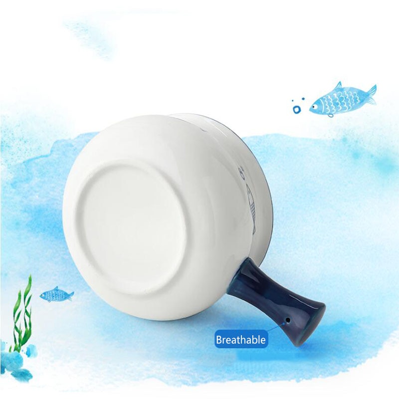 Ceramic Plate Bowl Set Cute Fish Pattern Breakfast Tableware Cartoon Milk Cup Dessert Plate Creativity Japanese Bowl Dishes Set