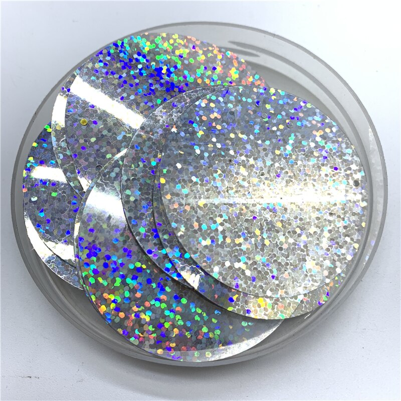 50 stuks 50mm PVC Platte Ronde losse Pailletten met 1 kant gat Pailetten naaien Wedding Craft Accessoires DIY Hanger sequinTrim: 14