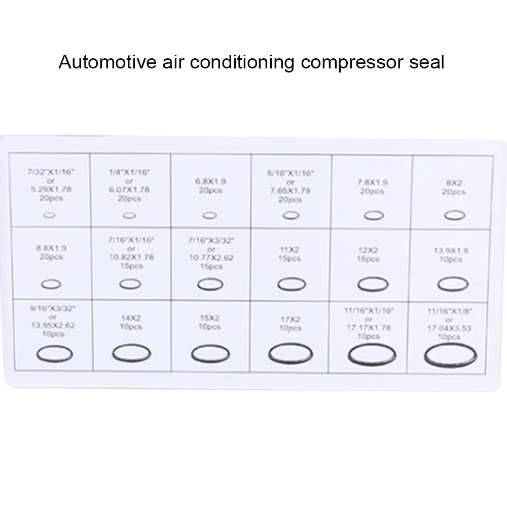 18 Netz 270 stücke Auto Klimaanlage Kompressor Dichtung Ring O Typ Gummi Dichtung Ring Klimaanlage Kompressor O-Ring Dichtungen Dichtung