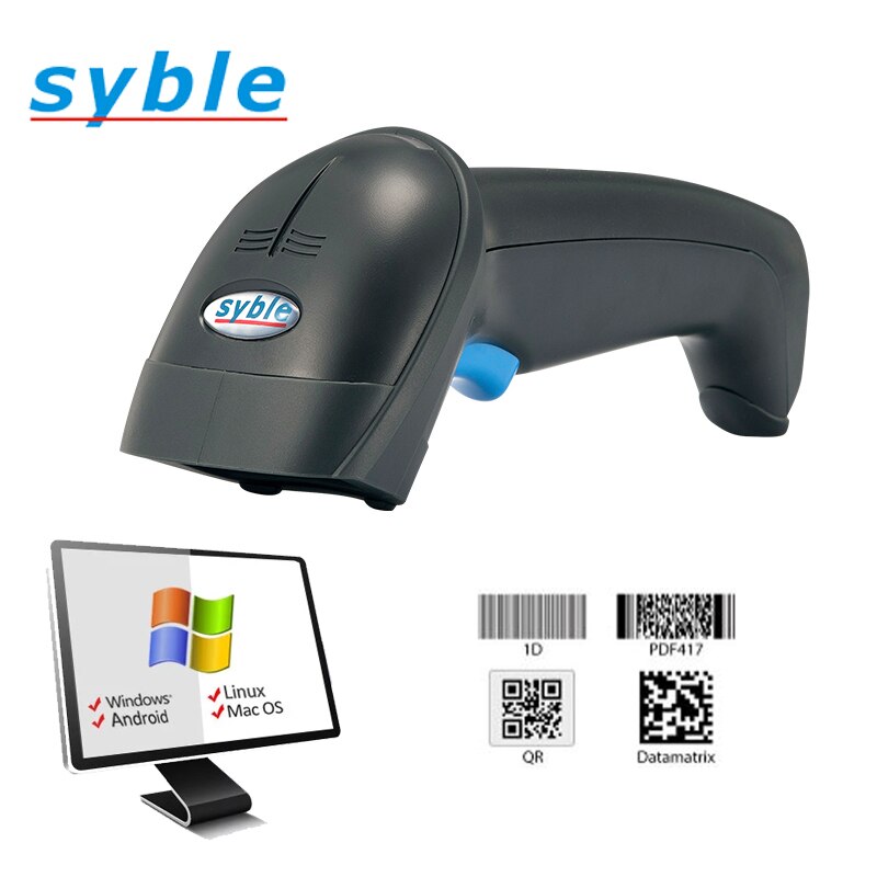 Syble 1D 2D Barcode Scanner for Scan WeChat, Alipay，Plug and Play, Easy to Set Up， Can be Used Quickly with Other Equipment