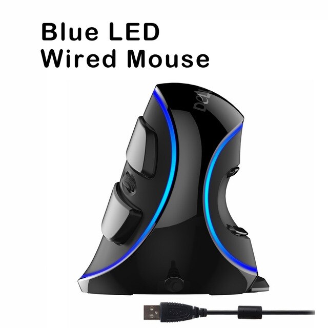 Delux souris filaire clavier Combos ergonomique simple main T9 Mini clavier de jeu avec optique M618 Kit de souris verticale pour ordinateur portable: wired blue led mouse