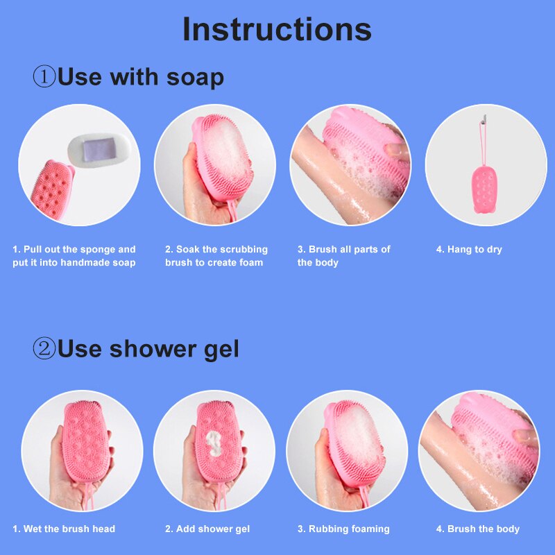 Siliconen Exfoliërende Zachte Borstel Quick Schuimende Wrijven Massage Bubble Bad Borstel B88