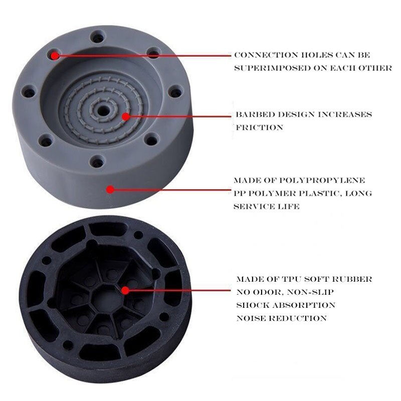 Anti Slip Washing Machine Pads Anti-vibration Pads for Refrigerator Anti Noise Washing Machine Desk Feet Bathroom Accessories