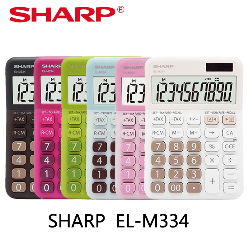 Sharp EL-M334 Mode Kantoor Rekenmachine Solar Leuke Cartoon Kleine Draagbare Kantoor Financial Accounting Snoep Kleur