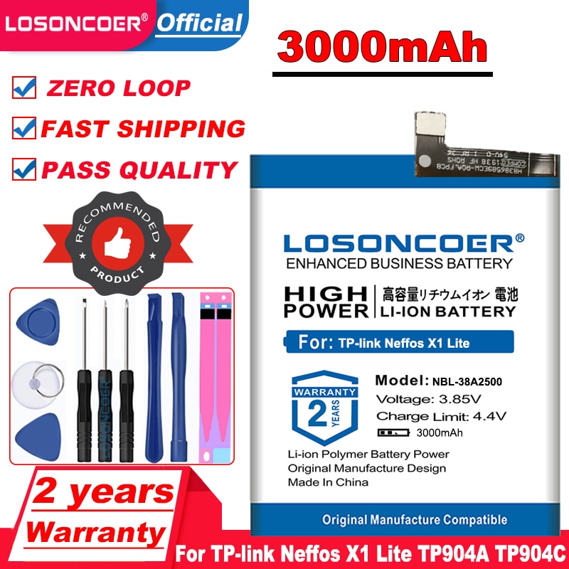 3000 Mah NBL-38A2500 Vervangende Batterij Voor Tp-Link Neffos X1 Lite TP904A TP904C Oplaadbare Li-Polymer Baterijen Bateria