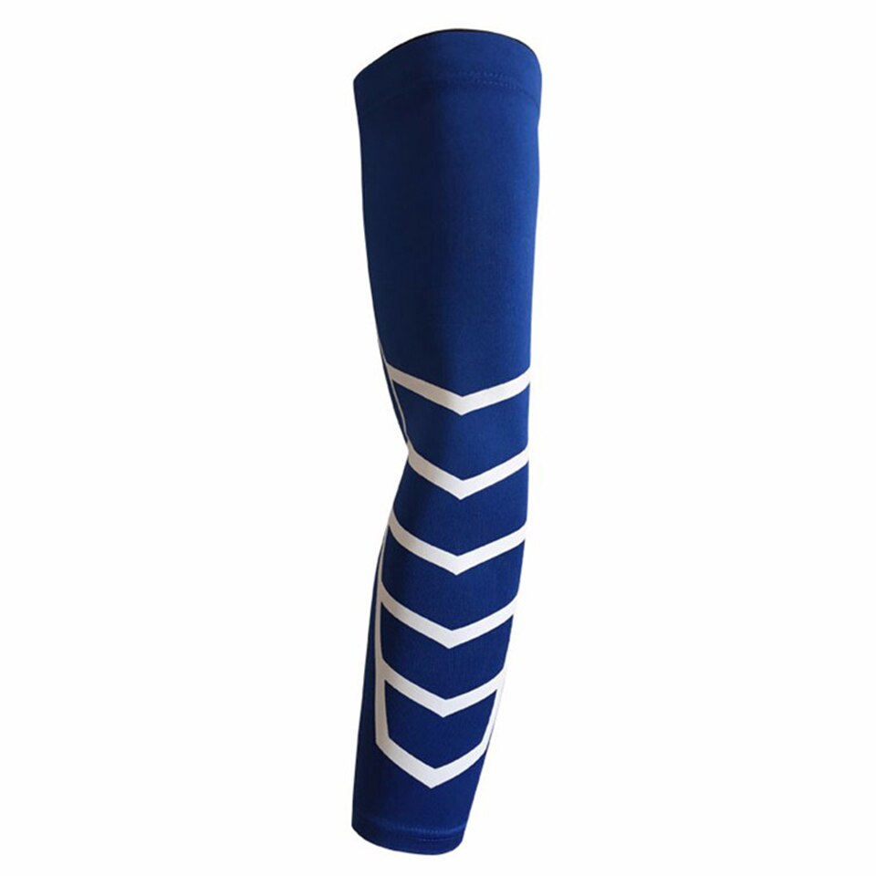 1 Pz Elastico Traspirante Sport di Sicurezza Gomito Del Braccio Scaldini Pad Ciclismo Basket Lunga Manica Del Braccio Supporto Gomito Protector 5 Colori: Blue / L