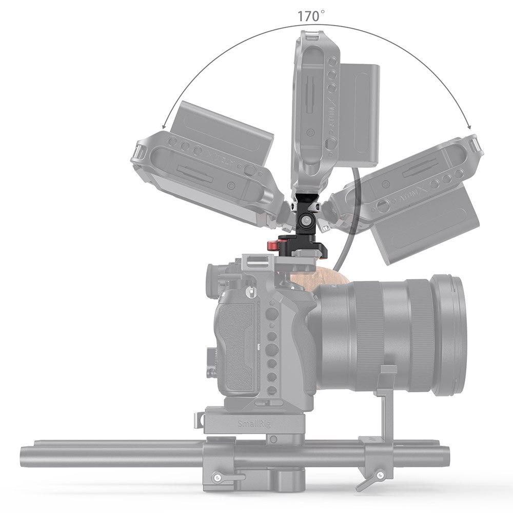 SmallRig Quick Release Nato Clamp Monitor Holder Swivel and Tilt Adjustable Monitor Mount with NATO Clamp Mount 2906