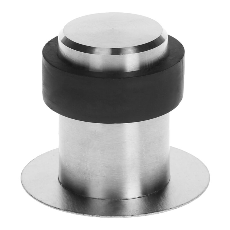 Door Stops Anti-Collision Stainless Steel Rubber Stopper Round Floor Mounted