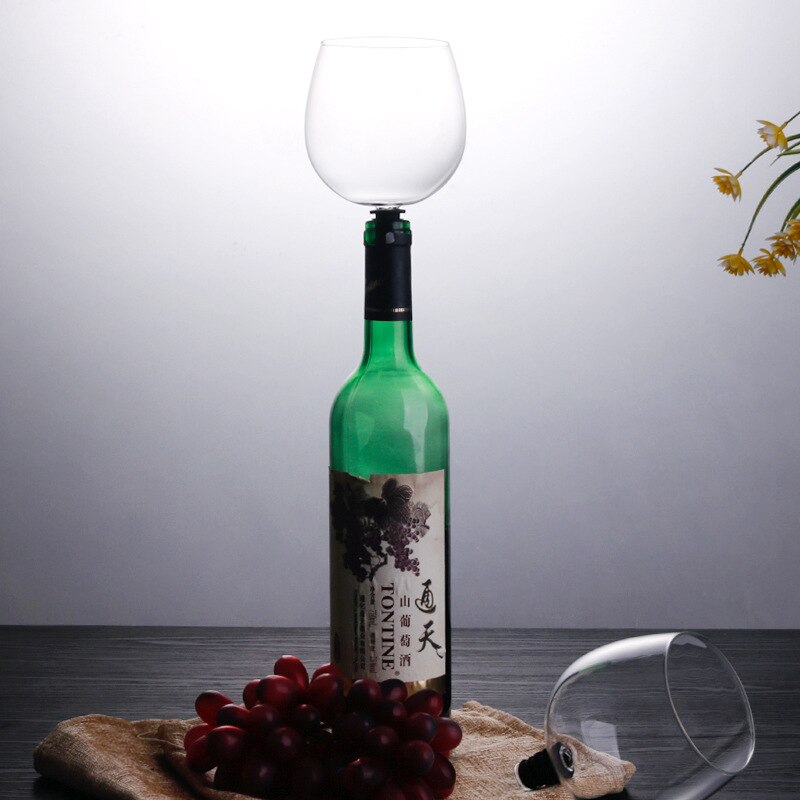 Creatieve Rode Wijn Champagne Glas Cup Met Siliconen Afdichting Drinken Direct Van Fles Crystal Bril Cocktail Mok