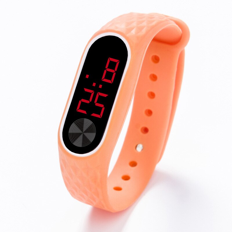 Børn digitalt ur elektronisk armbåndsur led digital ur til børn stilfuldt bånd til drenge piger ur studerende urbånd: Orange rød