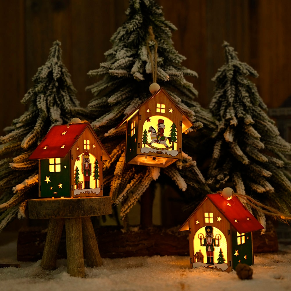 Houten Walnoot Soldaat Huis Boom Decoraties Opknoping Ornamenten Kinderen Speelgoed