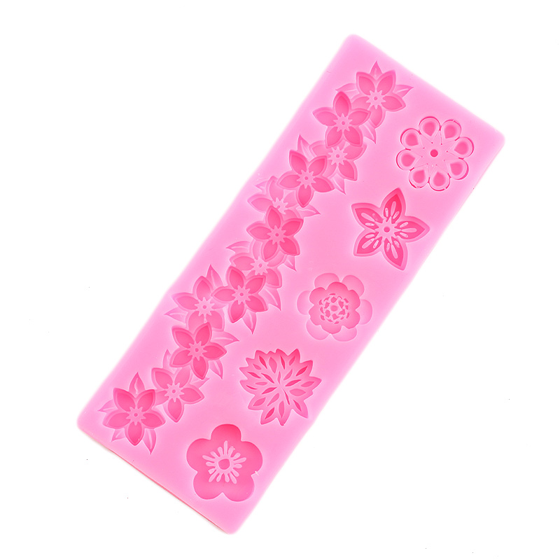 Bloemen Een Verscheidenheid Van Fondant Siliconen Mal Diy Cake Omtrek Mallen Taart Decoreren Bakken Gereedschap Chocolade Snoep Mal Van Klei