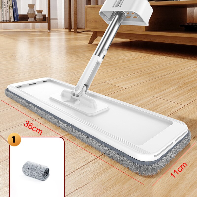 Squeeze Mop Free Hand Washing Microfiber Floor Mops 360 Degree Rotating Head Bathroom Kitchen Cleaner Household Cleaning Tools: 36cm 1mop 1 pad