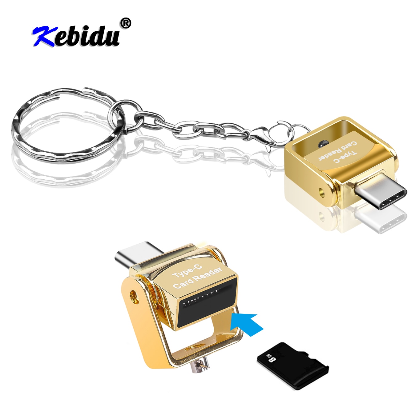 Kebidu sd kortlæser usb 3.0 type c usb-c tf micro sd otg kortlæser til samsung letvægts bærbar mini hukommelseskortlæser