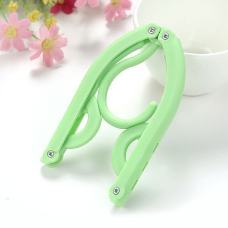 Cintre pliable de voyage multifonction | Support de séchage Portable en plastique, magique, couleur unie, permettant de gagner de l'espace, fournitures de voyage: green