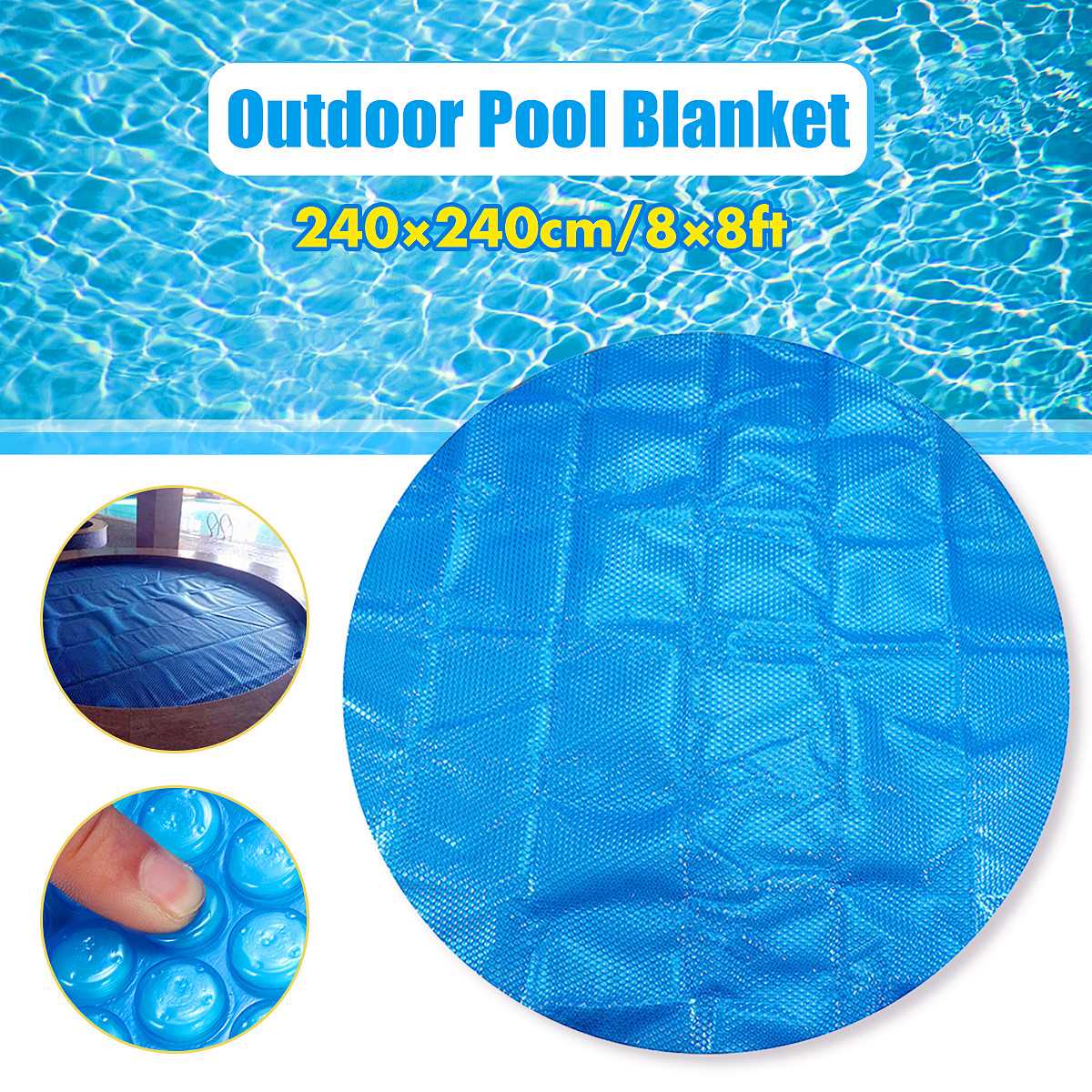 Zwembad Cover 1.8*1.8 m/2.1x2.1 m/2.4x2.4 m Vierkante/Ronde solar Zwembad Bad Cover 400m Outdoor Bubble Deken Accessoires: Round 240x240cm