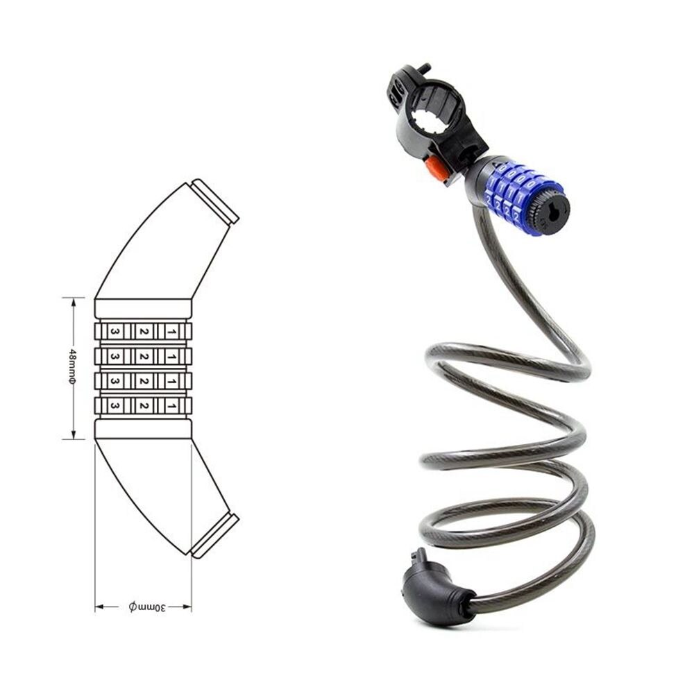 4 digital combination bike lock cable wire lock (028)