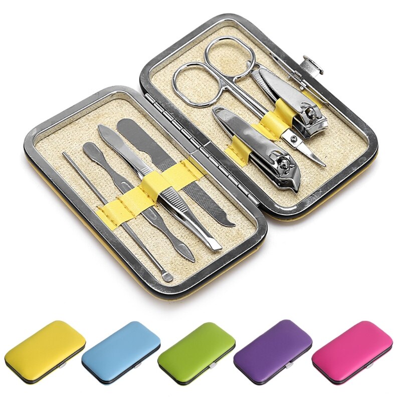 Offre spéciale 7 pièces ensemble de manucure soins des ongles coupe-ciseaux voyage Kits de toilettage