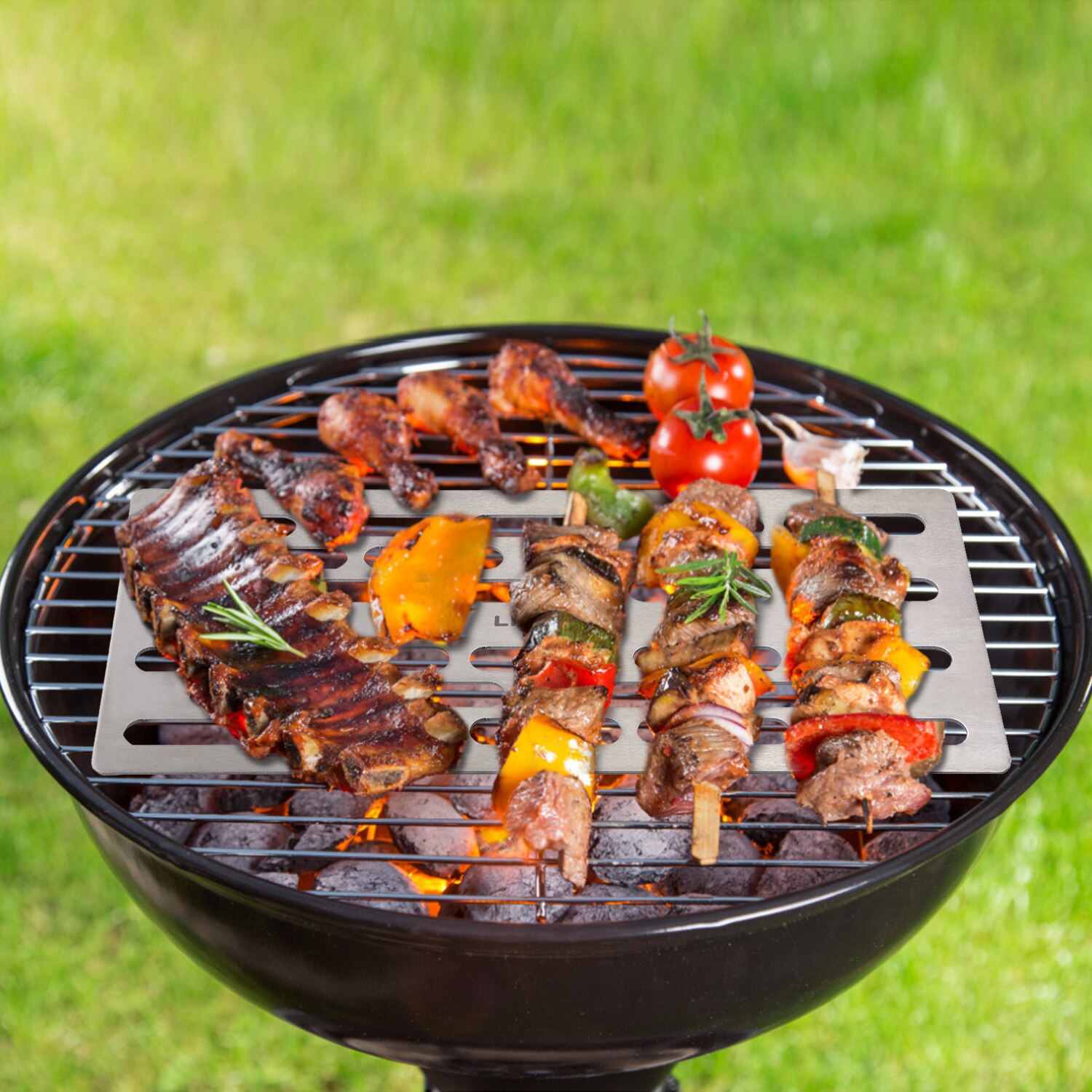 Parrilla de barbacoa de titanio Lixada, placa de parrilla de barbacoa portátil ligera para acampar al aire libre, senderismo, mochilero, patio de Picnic