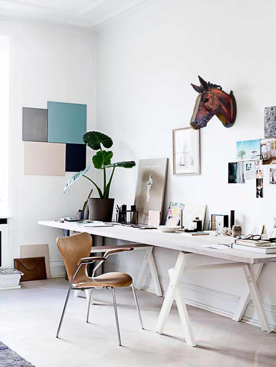 3D en bois artisanat Animal cerf wapiti licorne cheval tête tenture murale bois MDF artisanat décorations pour la maison mur Art décoration