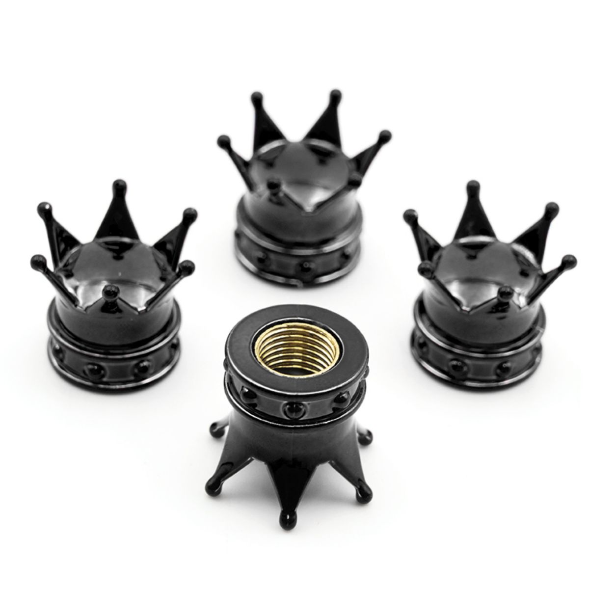 Crown Styling Car Tire Valve Cap Air Valve Stem Dustproof Bike Dustproof Cover Tyre Rim Stem Dust Caps Tire Decor Accessories: Ivory