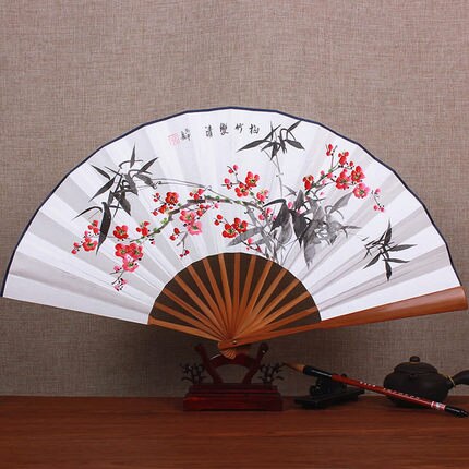 boutique fan 10 inch handgeschilderde bamboe fan bruiloft handgeschilderde vouwen fan