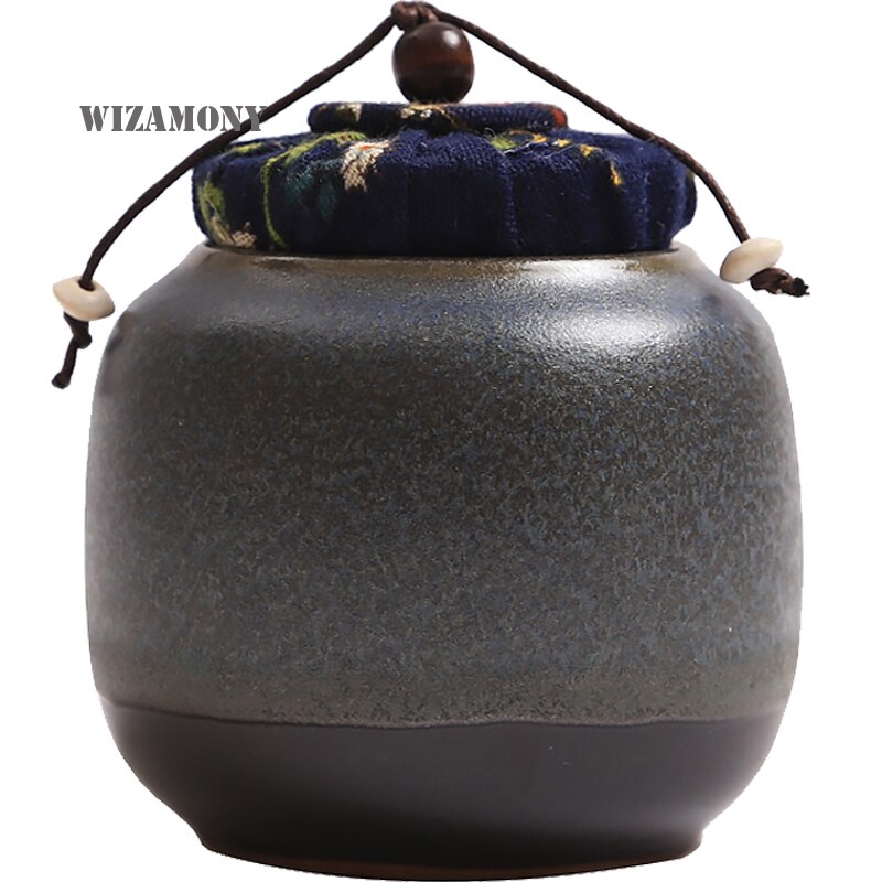 WIZAMONY Top Grade Wooden Plug Chinese Ceramics Eco-Friendly Tea Caddy Canister Porcelain Jar box Chinese style
