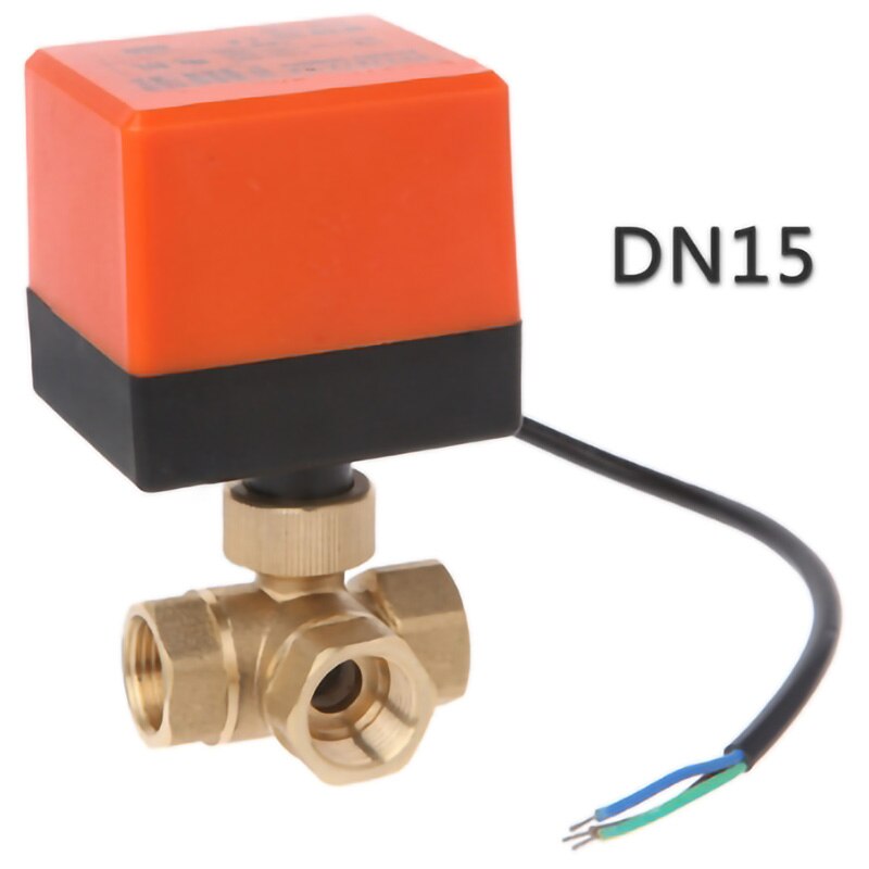 Ac220V 3 Way Motorized Ball Valve Electric Three Line Two Way Control Ac220V Lsd Tool Electric Actuator Ball Valve