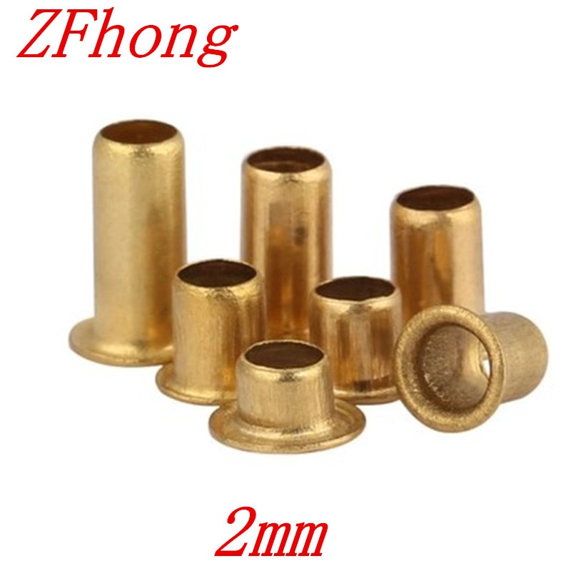 500 stks holle klinknagel 2mm koperen Holle Klinknagel m2 * 2.5/3/3.5/4mm dubbelzijdig Printplaat PCB vias nagels