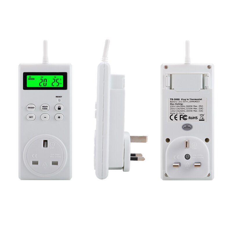 Smart Wireless Temperature Controller Switch Timer Socket Temperature Adjustable Thermostat Backlit Thermoregulator EU US UK: UK Plug