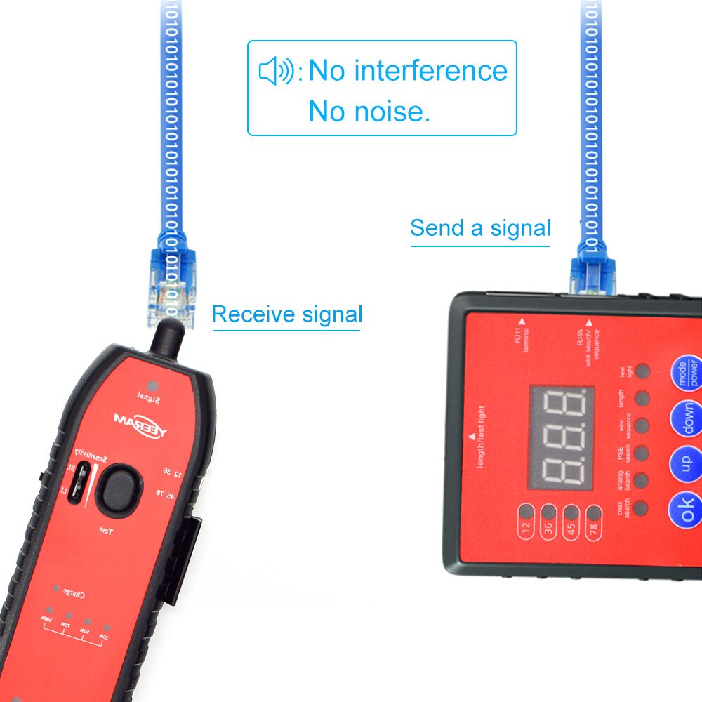 Network Cable Tester Cable Tracker RJ45 RJ11 Wire Tracker Telephone Wire Tracker Tracer Line Finder Multi-function Tracking line